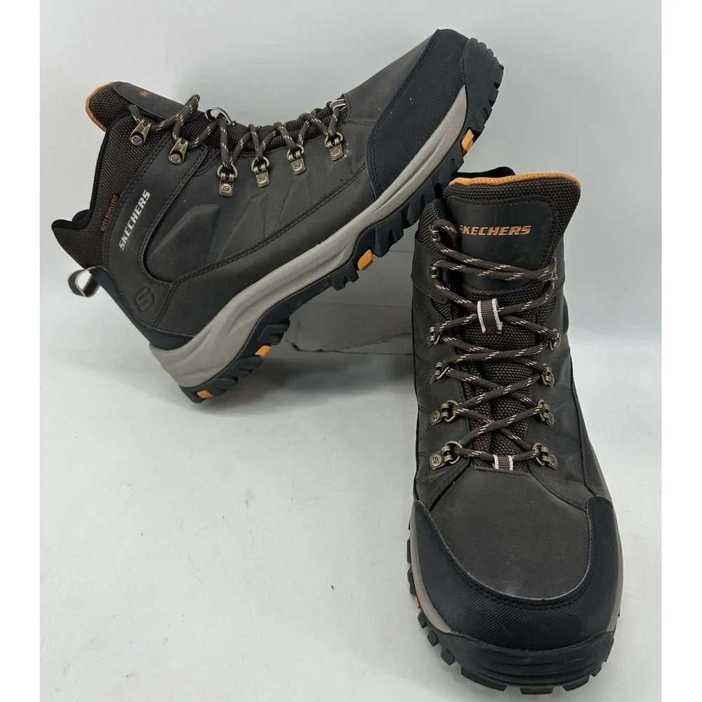 Skechers Relment-Daffertt Hiking Boots Chocolate Water Repellent Men's Size 12